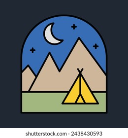 Camping and mountains graphic illustration vector art t-shirt design