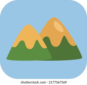 Montañas acampadas, ilustración, vector sobre fondo blanco.