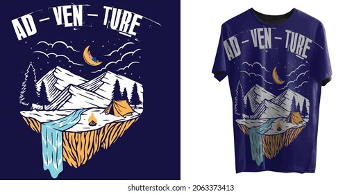 Camping In The Mountains At Night Adventure vector t-shirt design. I think my design vector t-shirt design yours
Liked it.