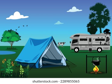 camping in the mountains . camping tent icon vector isolated