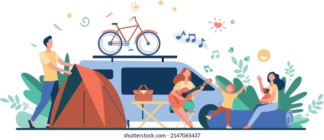Camping in moutant and forest 