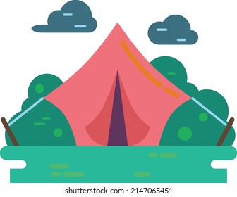 Camping in Moutante und Wald 