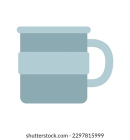 Camping mug icon. Enamel mug. Metal drinking cup isolated on white background. Vector illustration