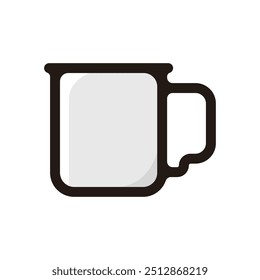 Camping mug outline icon for graphic design, apps and websites