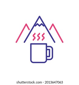 Camping Mugg Vektorgrafik 2 Farben Linie Symbol-Stil Illustration. EPS10-Datei 