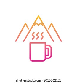 Camping mug vector gradient icon style illustration. EPS 10 file