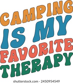 
Camping is my favorite therapy T shirt Design Lover