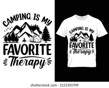 Camping is my favorite therapy t-shirt design