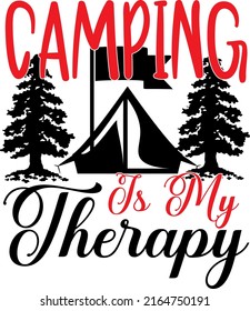 Camping is my therapy- Camping SVG design