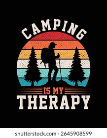 CAMPING IS MY THERAPY TSHIRT DESIGN