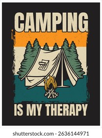 Camping is My Therapy: A Vintage-Style Camping Poster