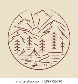 Camping nature adventure graphic illustration vector art t-shirt design