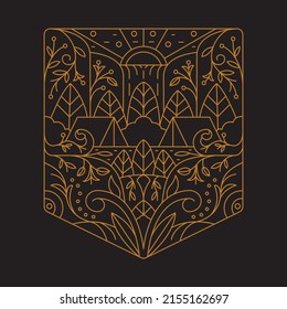 Camping in the nature adventure graphic illustration vector art t-shirt design
