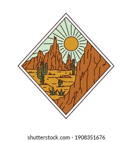 Camping nature adventure wild line badge patch pin graphic illustration vector art t-shirt design