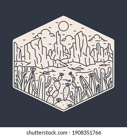 Camping nature adventure wild line badge patch pin graphic illustration vector art t-shirt design