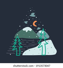 Camping nature adventure wild line badge patch pin graphic illustration vector art t-shirt design
