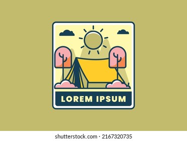 Camping in nature flat illustration design