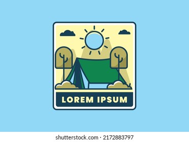 Camping in nature flat illustration design