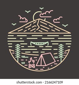 Camping in the nature with good view graphic illustration vector art t-shirt design