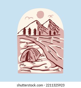 Camping and nature graphic illustration vector art t-shirt design