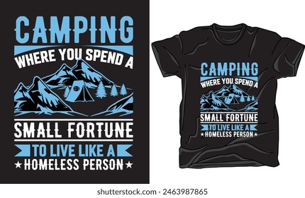 Camping Nature Graphic Illustration Vector Art T-shirt Design.camping t-shirt graphic design.Camping vector design artwork for apparel, sticker, poster, background and others. 