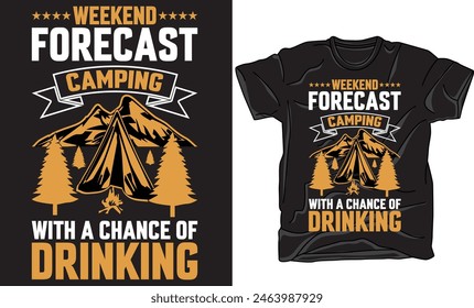 Camping Nature Graphic Illustration Vector Art T-shirt Design.camping t-shirt graphic design.Camping vector design artwork for apparel, sticker, poster, background and others. 