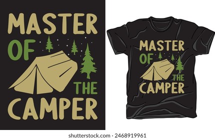 Camping Nature Graphic Illustration Vector Art T-shirt Design.camping t-shirt graphic design.Camping vector design artwork for apparel, sticker, poster, background and others. 