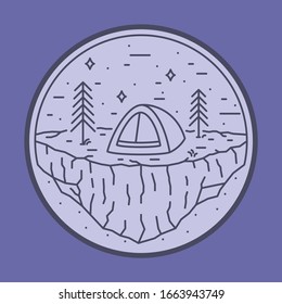 Camping Natur Wildbadge Patch Pin Grafik Vektorillustration Art T-Shirt Design