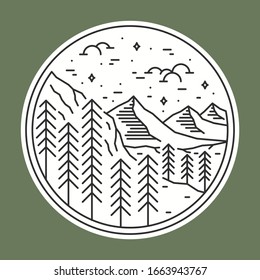 Camping nature wild badge patch pin graphic illustration vector art t-shirt design