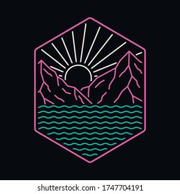 Camping nature wild badge patch pin graphic illustration vector art t-shirt design