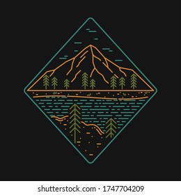 Camping nature wild badge patch pin graphic illustration vector art t-shirt design