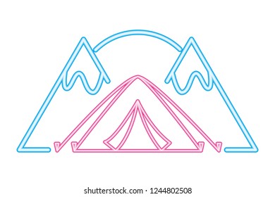 camping neon  concept