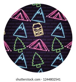 camping neon concept