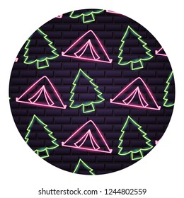 camping neon concept
