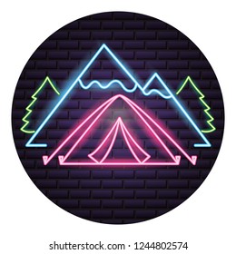 camping neon  concept