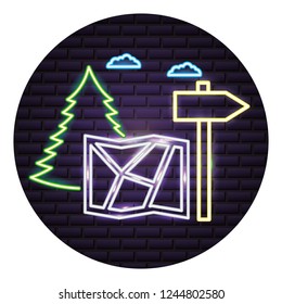 camping neon concept