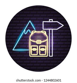 camping neon  concept