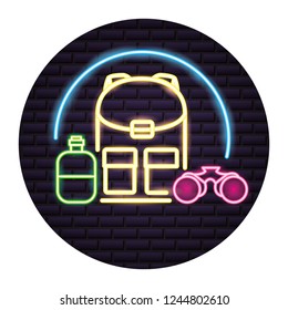 camping neon  concept