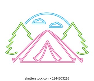 camping neon concept