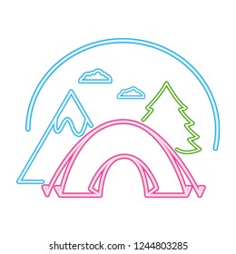 camping neon  concept