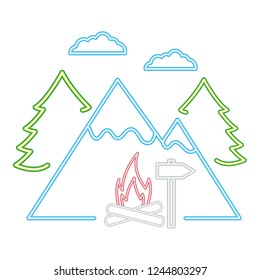 camping neon  concept
