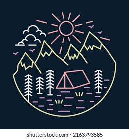 Camping at nice place in the nature graphic illustration vector art t-shirt design