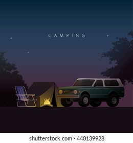 Camping Night Background