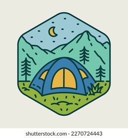 Camping night graphic illustration vector art t-shirt design