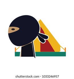 Camping Ninja Logo Icon Design