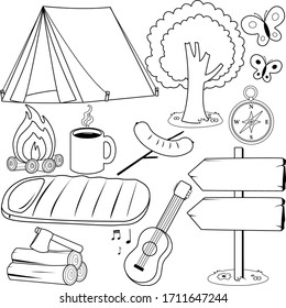 Download Camping Coloring Images Stock Photos Vectors Shutterstock