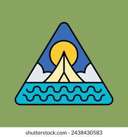 Camping on beauty nature graphic illustration vector art t-shirt design