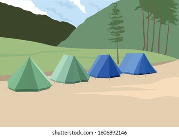 Camping on illustration graphic vector
