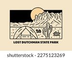 Camping on Lost Dutchman State Park in the Superstition Mountains in Arizona