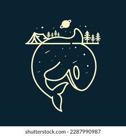Camping con diseño al aire libre de orca monoline